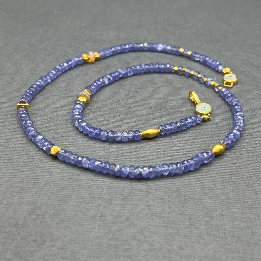 TANZANITE BEADED NECKLACE