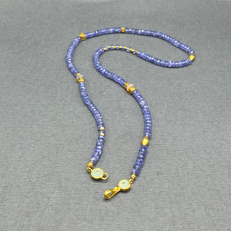 TANZANITE BEADED NECKLACE