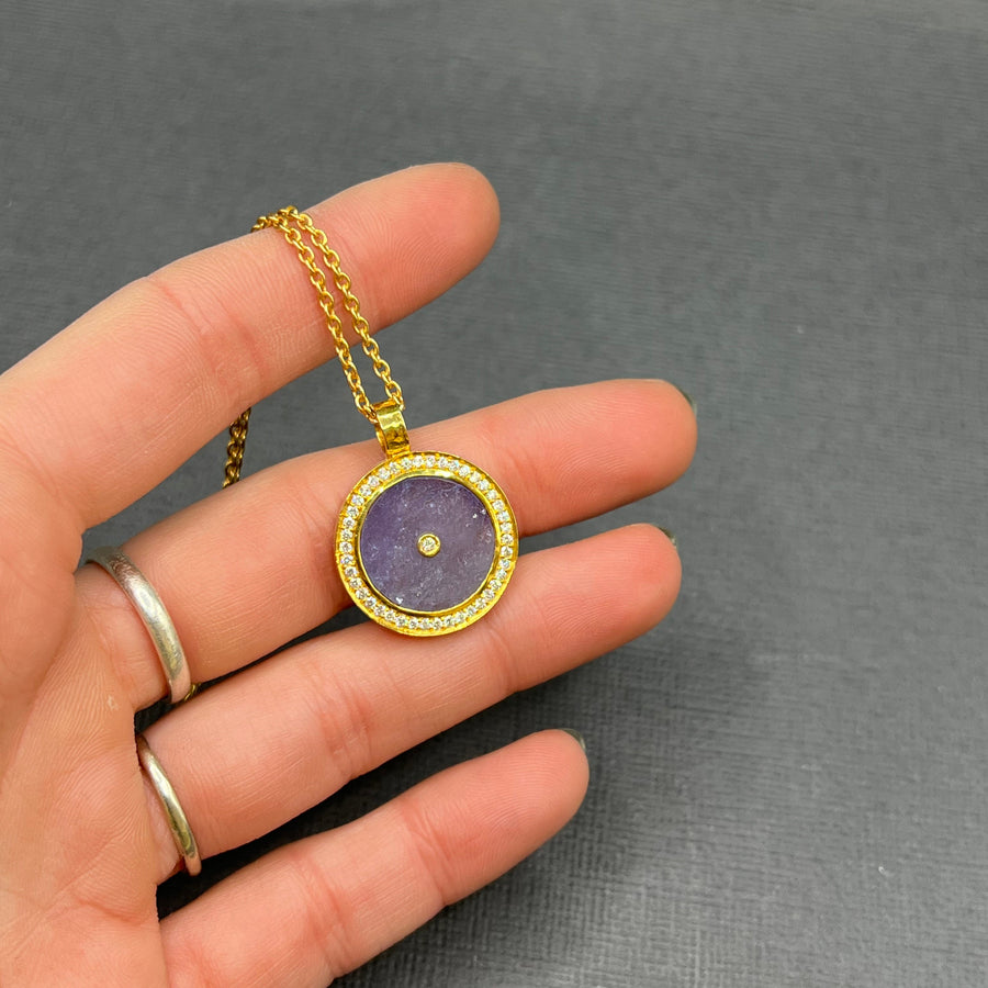 TANZANITE AND DIAMONDS SUN MAG PENDANT