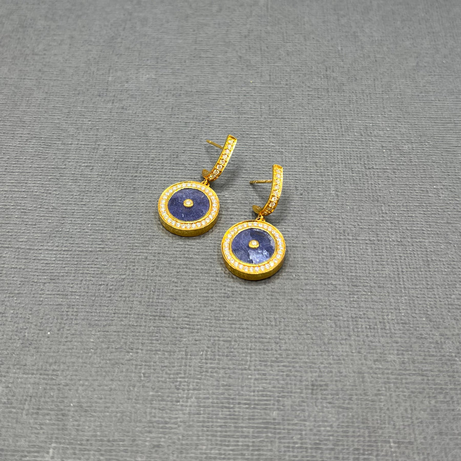 TANZANITE AND DIAMONDS SUN MAG EARRINGS