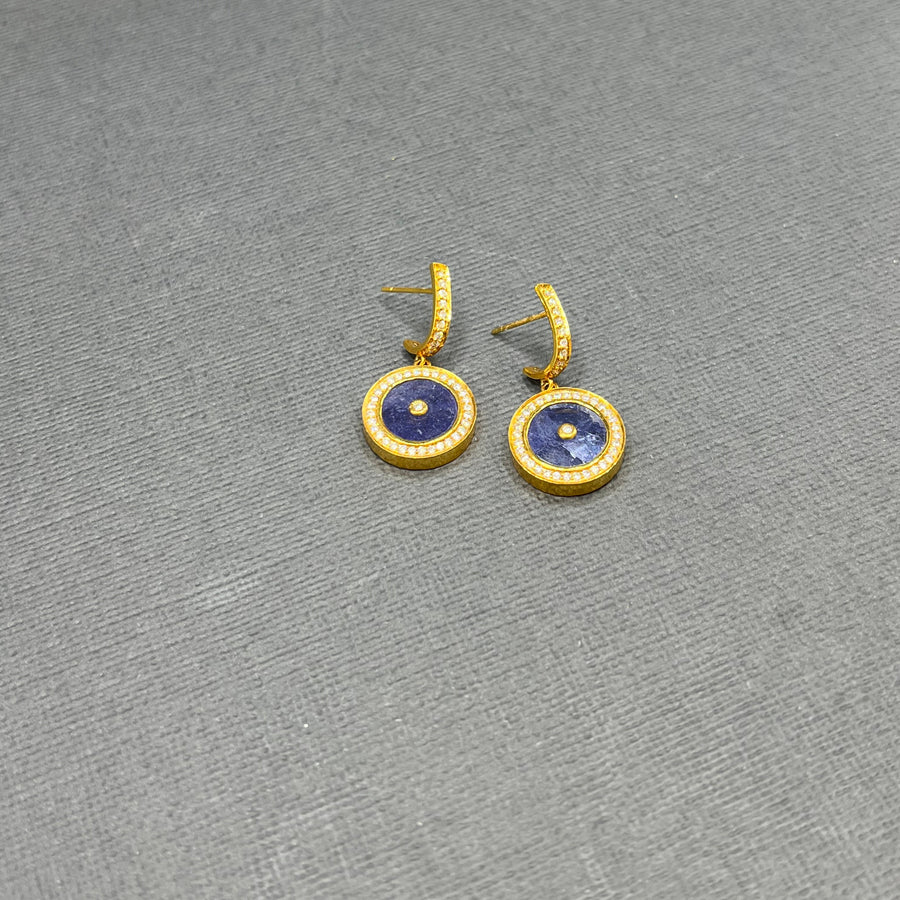 TANZANITE AND DIAMONDS SUN MAG EARRINGS