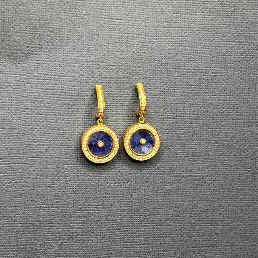 TANZANITE AND DIAMONDS SUN MAG EARRINGS