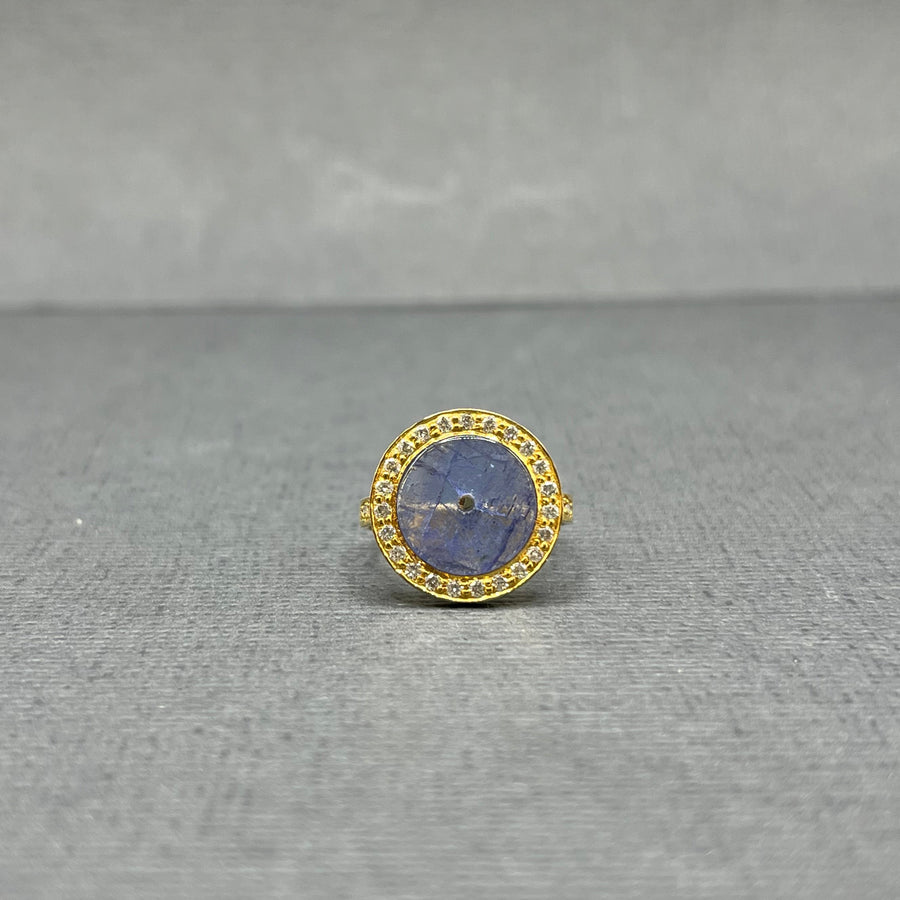 TANZANITE AND DIAMOND SUN MAG RING