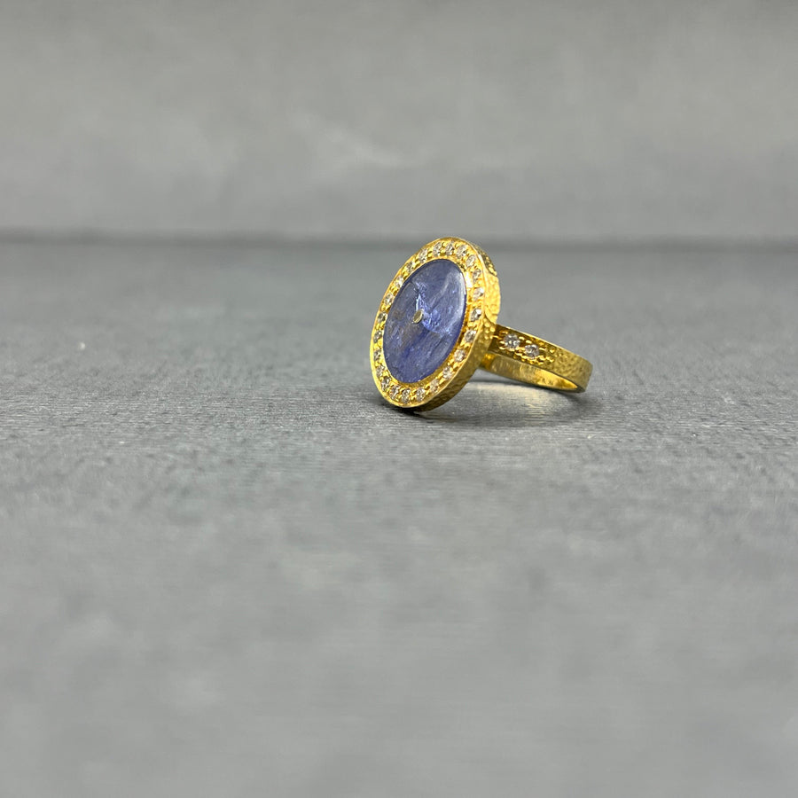 TANZANITE AND DIAMOND SUN MAG RING