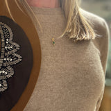 EMERALD OR SAPPHIRE AND DIAMOND PENDANT
