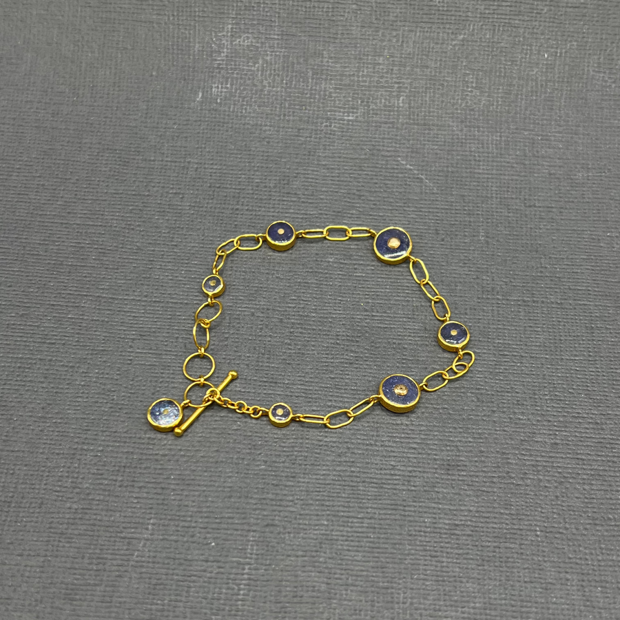 TANZANITE SUN AND DIAMONDS LINK BRACELET