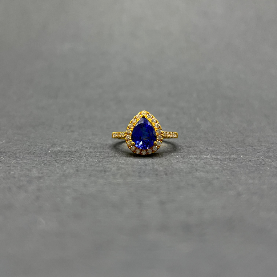 TANZANITE AND PAVE DIAMOND RING