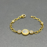 MOONSTONE & DIAMOND SUN LINK BRACELET