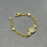 MOONSTONE & DIAMOND SUN LINK BRACELET