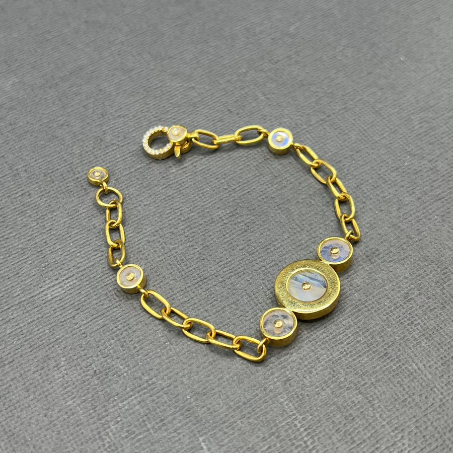 MOONSTONE AND DIAMONDS SUN LINKS BRACELET