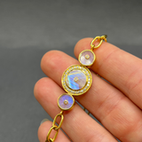 MOONSTONE & DIAMOND SUN LINK BRACELET
