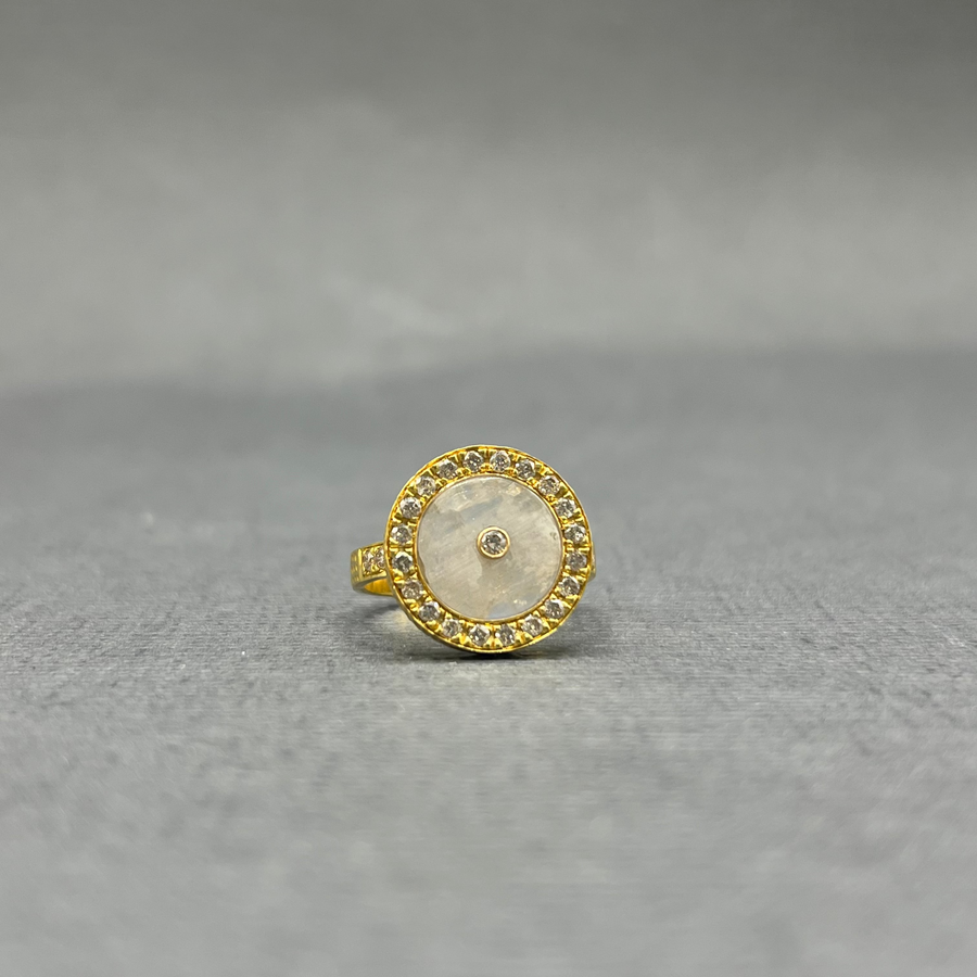 SUN MAG MOONSTONE AND DIAMOND RING