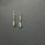 MOONSTONE & AQUAMARINE DROP EARRINGS