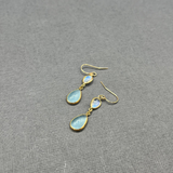MOONSTONE & AQUAMARINE DROP EARRINGS