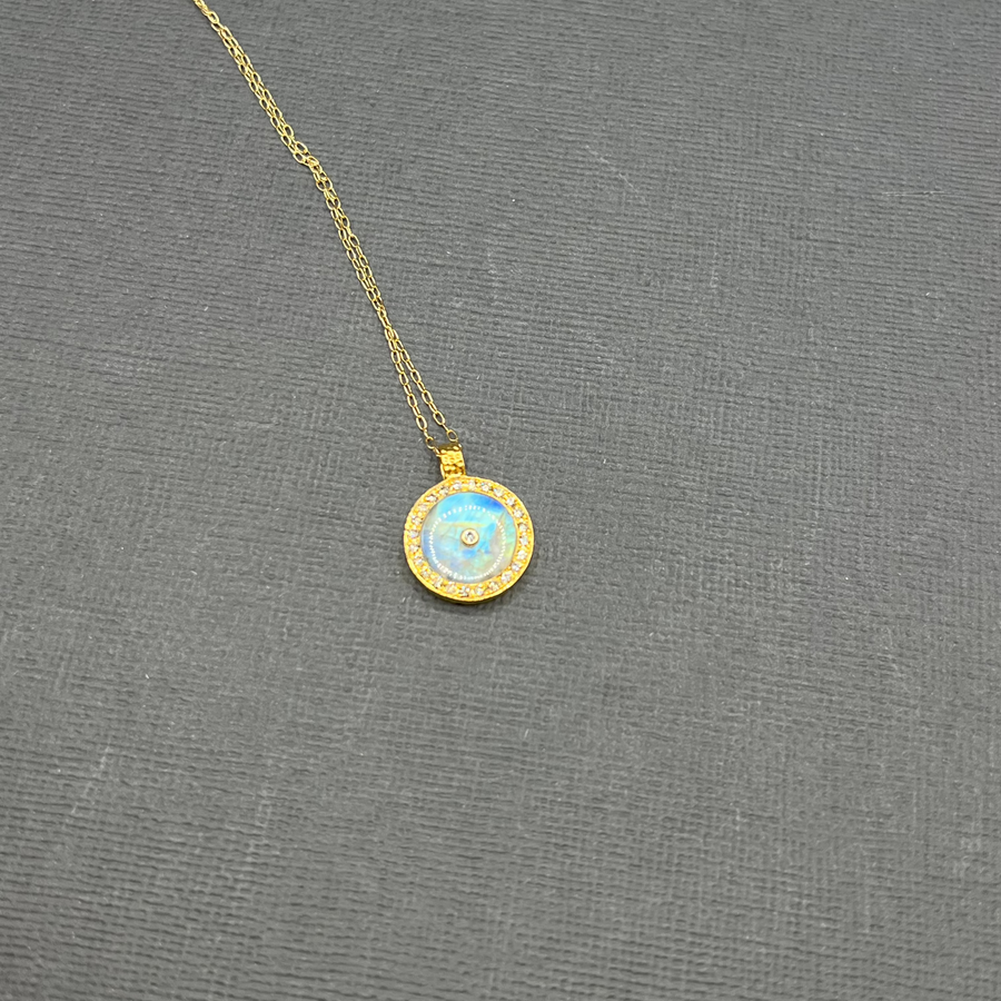 SUN MAG MOONSTONE PENDANT NECKLACE