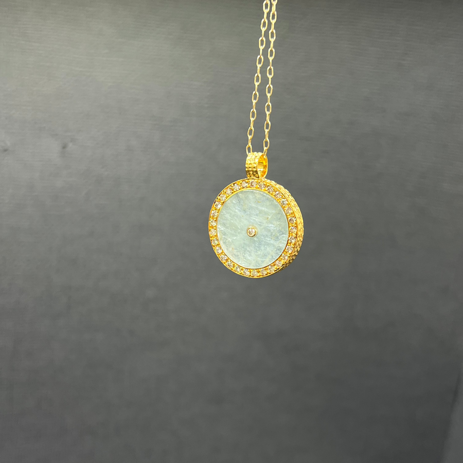 SUN MAG AQUAMARINE PENDANT NECKLACE