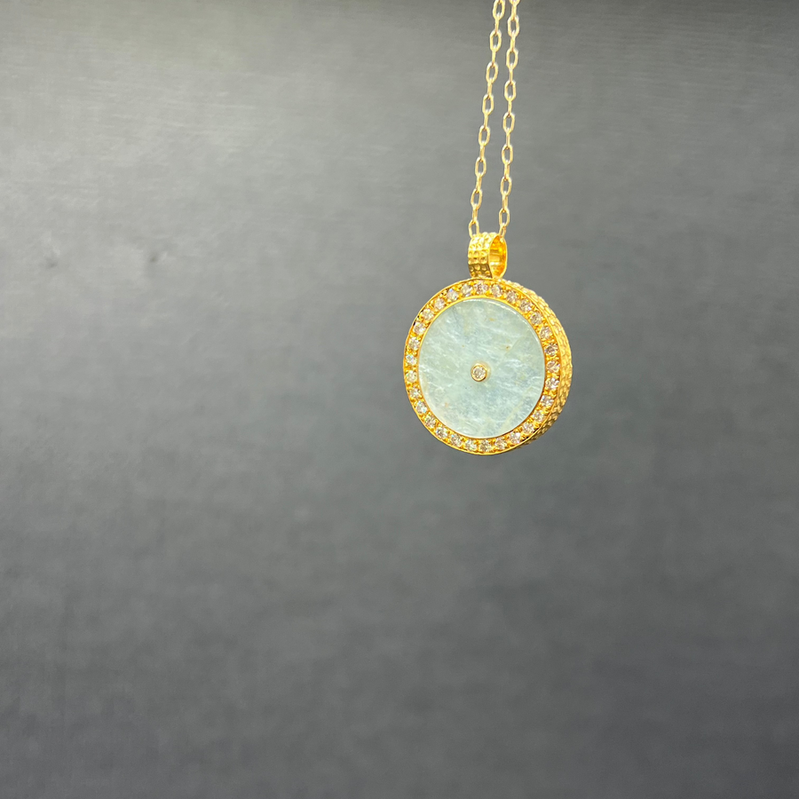 SUN MAG AQUAMARINE PENDANT NECKLACE