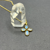 PRIMROSE MOONSTONE AND SAPPHIRE PENDANT NECKLACE