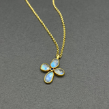 PRIMROSE MOONSTONE AND SAPPHIRE PENDANT NECKLACE