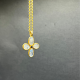 PRIMROSE MOONSTONE AND SAPPHIRE PENDANT NECKLACE
