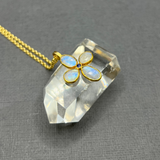 PRIMROSE MOONSTONE AND SAPPHIRE PENDANT NECKLACE
