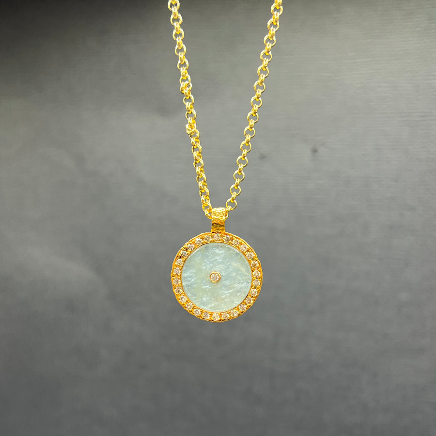 SUN MAG AQUAMARINE PENDANT NECKLACE