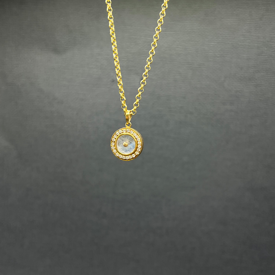 SUN MAG MOONSTONE PENDANT NECKLACE