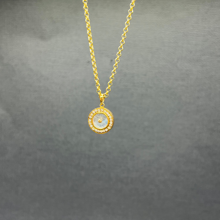 SUN MAG MOONSTONE PENDANT NECKLACE