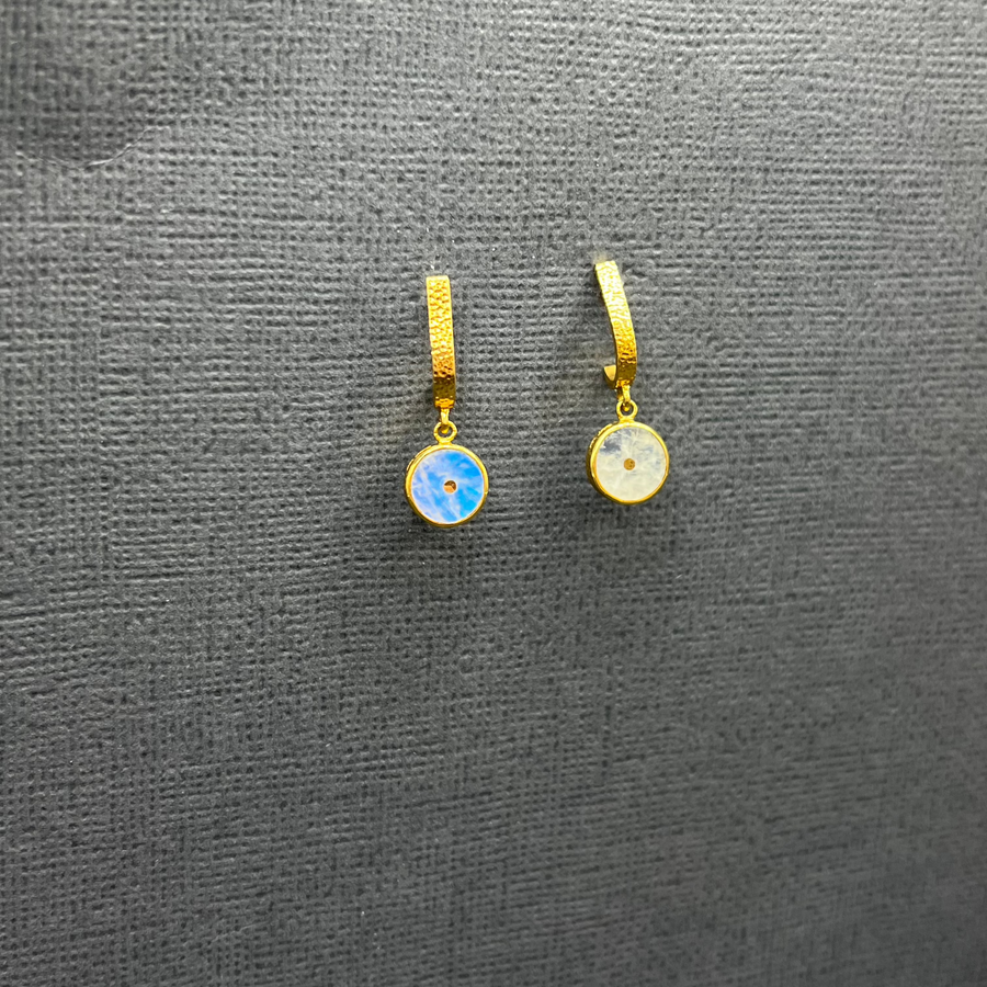 MOONSTONE SUN PIN POST EARRINGS