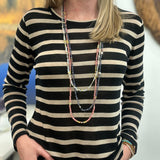 PINK RHODOCHORSITE AND OPAL BEADEDNECKLACE