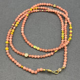 PINK RHODOCHORSITE AND OPAL BEADEDNECKLACE