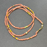 PINK RHODOCHORSITE AND OPAL BEADEDNECKLACE