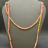 PINK RHODOCHORSITE AND OPAL BEADEDNECKLACE