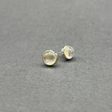 MOONSTONE WHITE GOLD STUD EARRINGS