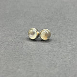 MOONSTONE WHITE GOLD STUD EARRINGS