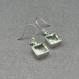 AMETHYST AND EMERALD WHTE GOLD EARRINGS