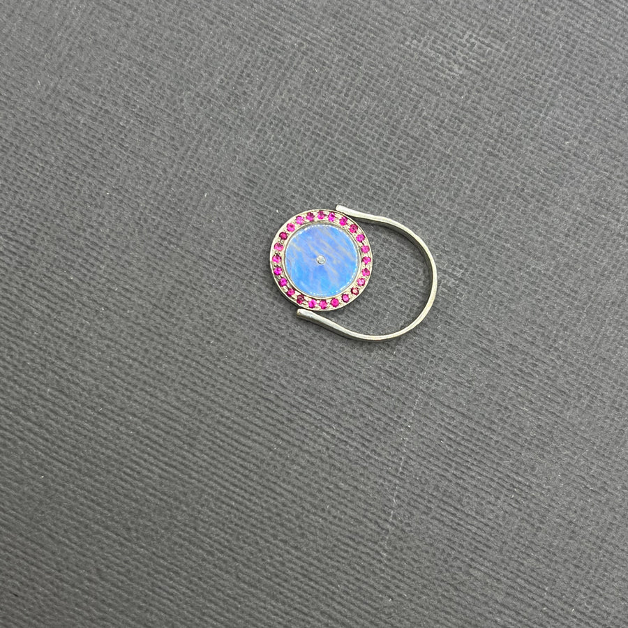 WHITE GOLD SUN MAG RING, DUAL SIDED FLIP