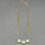 MOONSTONE TRIO CHOKER NECKLACE