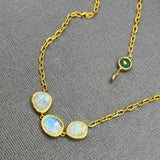 MOONSTONE TRIO CHOKER NECKLACE