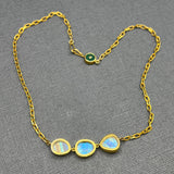 MOONSTONE TRIO CHOKER NECKLACE