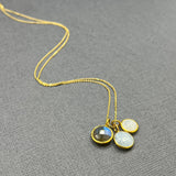 AMENA GEMSTONE CHARM NECKLACE