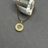 MOONSTONE AND DIANOND SUN MAG PENDANT