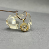 MOONSTONE AND DIANOND SUN MAG PENDANT