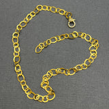 HAMMERED LINK CHAIN WITH DIAMOND CLASP