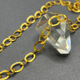 HAMMERED LINK CHAIN WITH DIAMOND CLASP