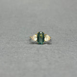 TEAL TOURMALINE AND MOONSTONES RING