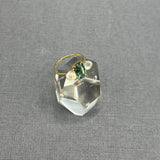 TEAL TOURMALINE AND MOONSTONES RING