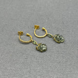 TOURMALINE AND PAVE DIAMOND HOOP EARRINGS