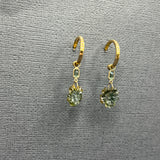 TOURMALINE AND PAVE DIAMOND HOOP EARRINGS