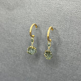 TOURMALINE AND PAVE DIAMOND HOOP EARRINGS